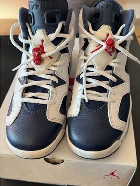 Jordan Kids Navy, White & Red Basketball Sneakers